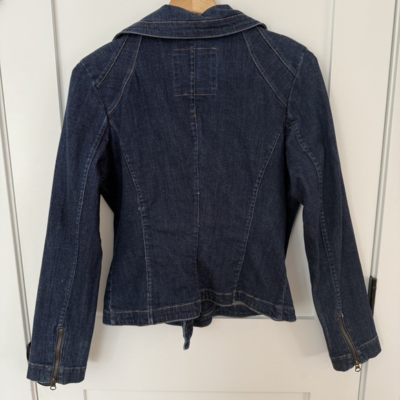 Dick & Jayne Los Angeles Denim Jacket Women's Asymmetrical Zip Front Size MED - Picture 4 of 7